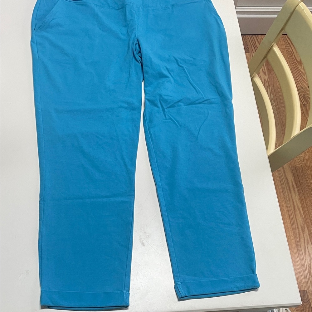 Women With Control Blue High waisted Pants Waist 18”, Inseam 26”